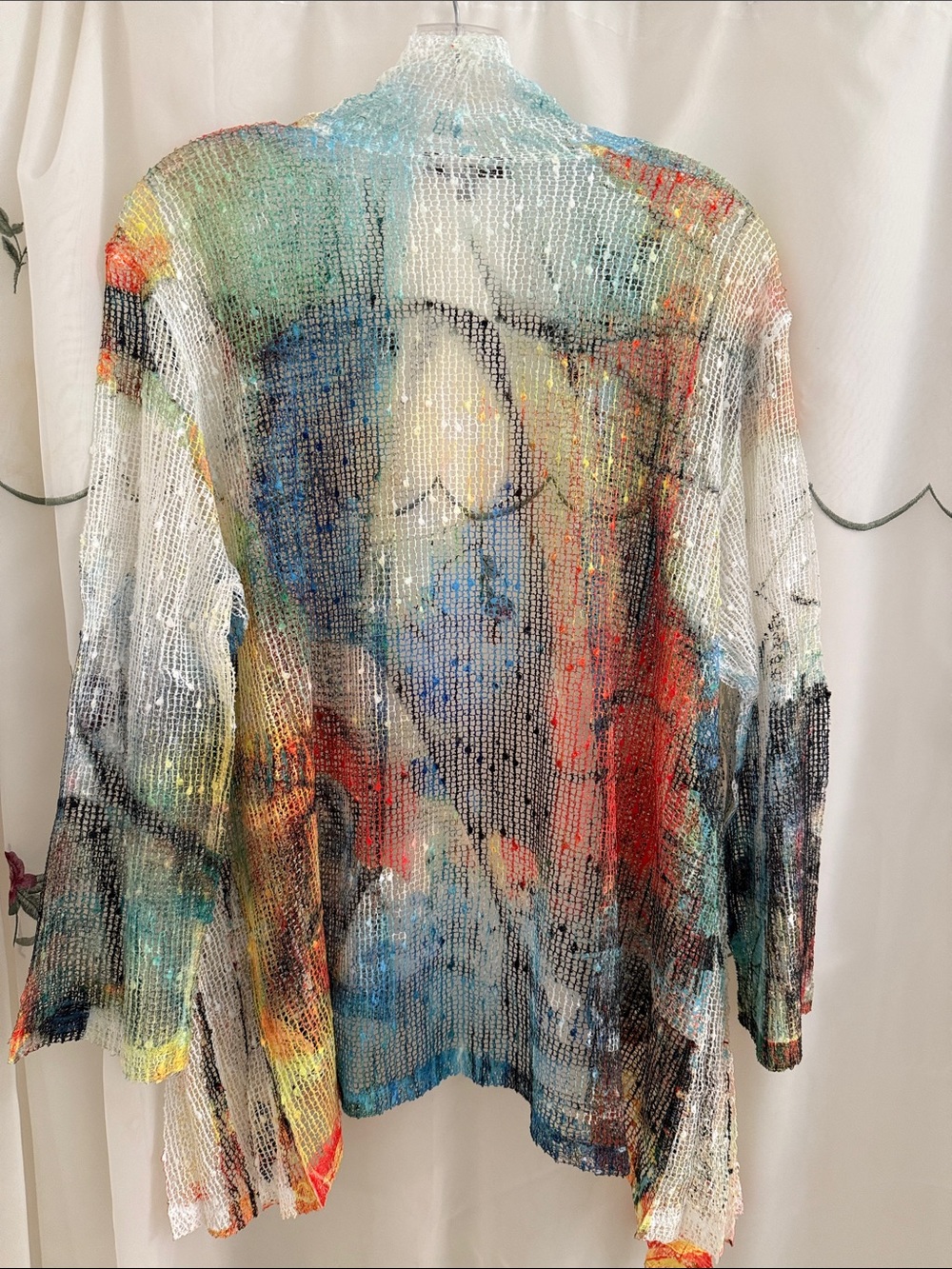 Jess & Jane Multicolor Open-Front Lightweight Knit Tunic Cardigan - Picture 3 of 3